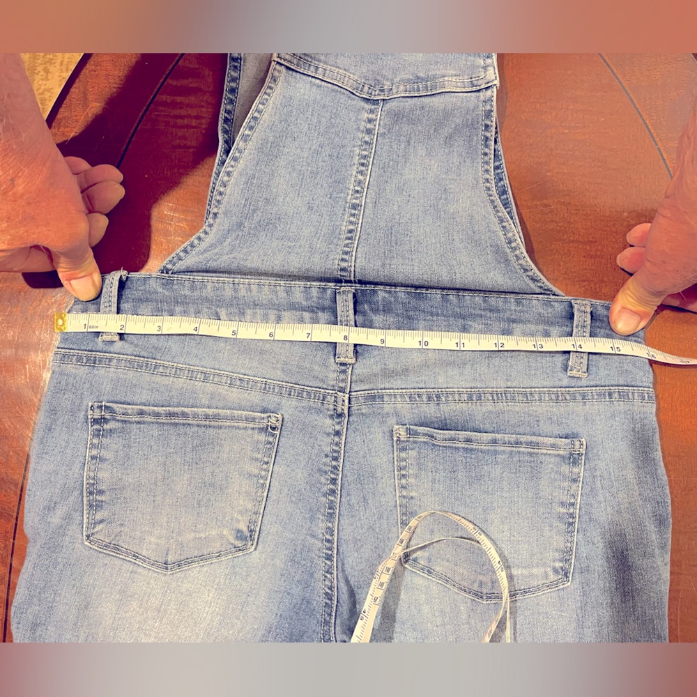 Ripped skinny jeans overalls/ jumpsuit. 5 pockets, adjustable straps. Blue. sz S - Picture 6 of 10
